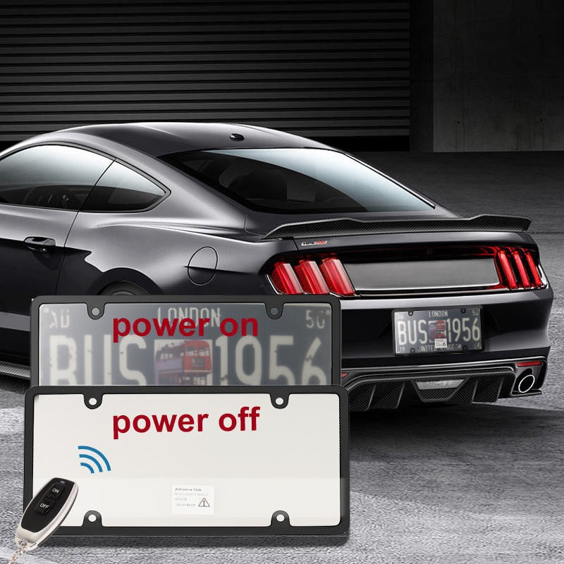 2PCS | Front & Rear PTP Electronic Automobile License Plate Blur Cover & Frame 2PCS | Front & Rear PTP Electronic Automobile License Plate Blur Cover & Frame