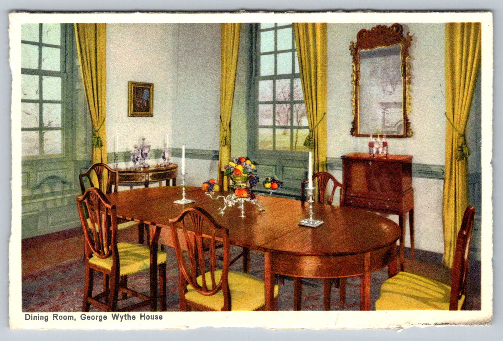 c1940s Dining Room George Wythe House Virginia Postcard