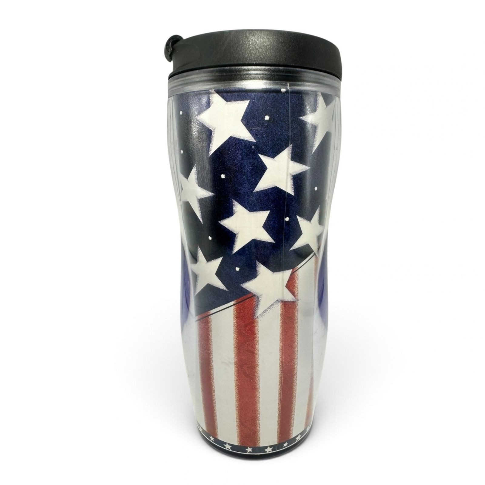 New Vintage 2005 Starbucks USA American Flag Tumbler 12oz Japan Release w Paper