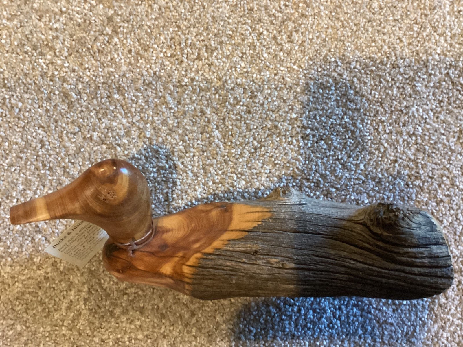 Rustic Cedar Fence Post Duck Carving