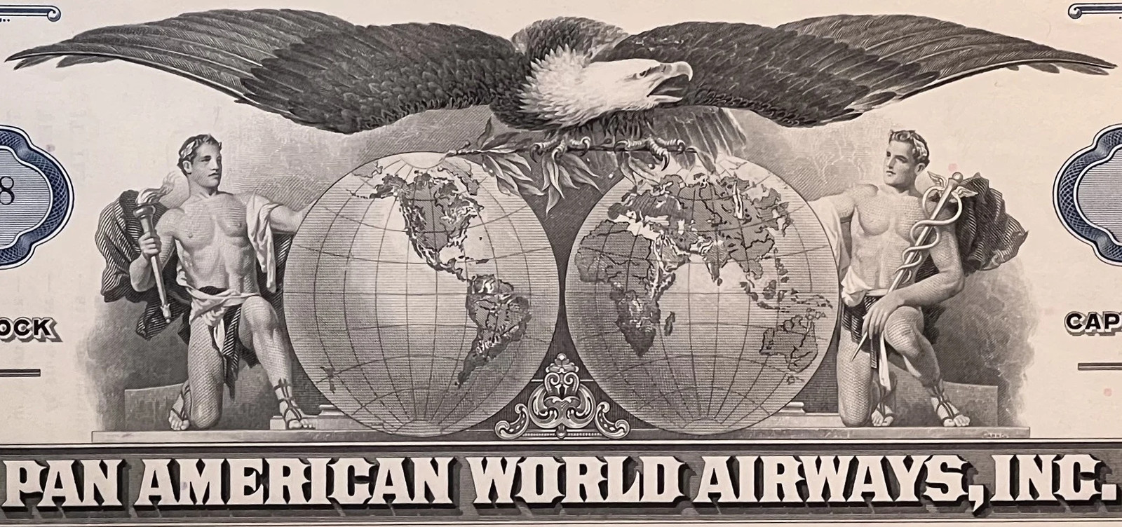 Vintage 1950s-1970s Pan Am Stock Certificate ✈️ Pan American Airways 500 Shares