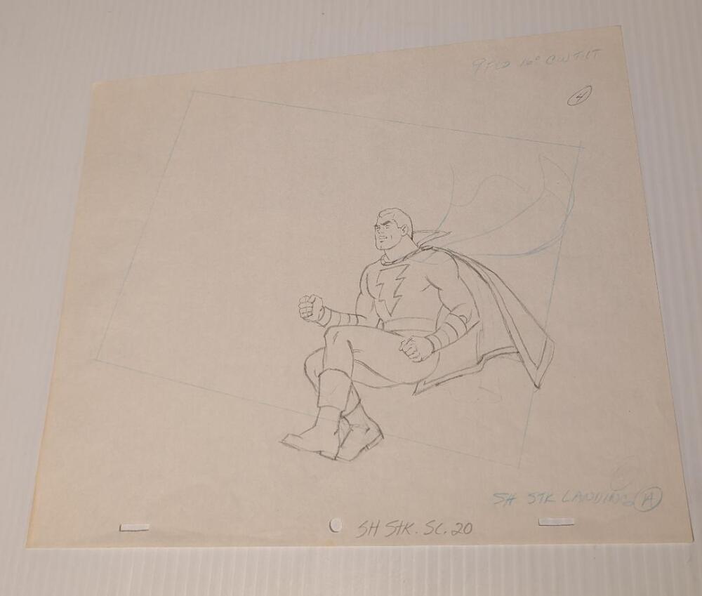 Shazam Animation Art 1980 Pencil Art Shazam Animation Art 1980 Pencil Art