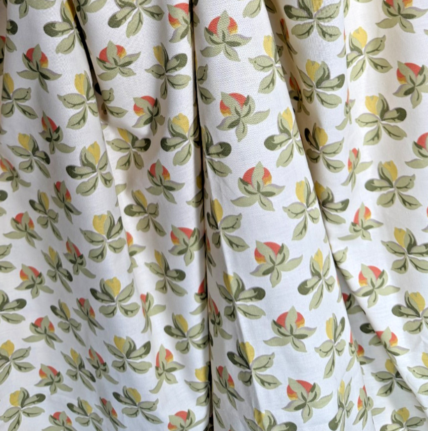 Vintage Laura Ashley Fabric 1987 Yardage UK Print Floral Small Scale Fruit