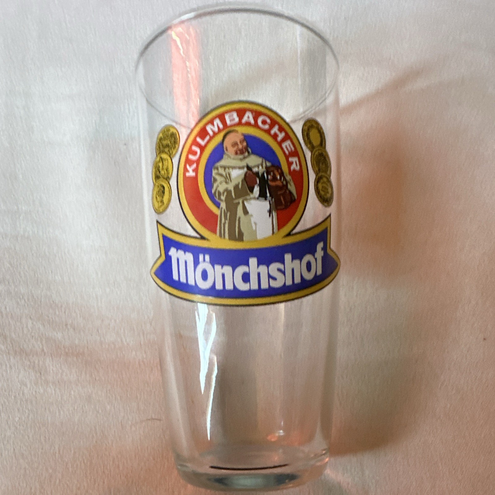 Vintage Kulmbacher Monchshof Glass Beer Glass