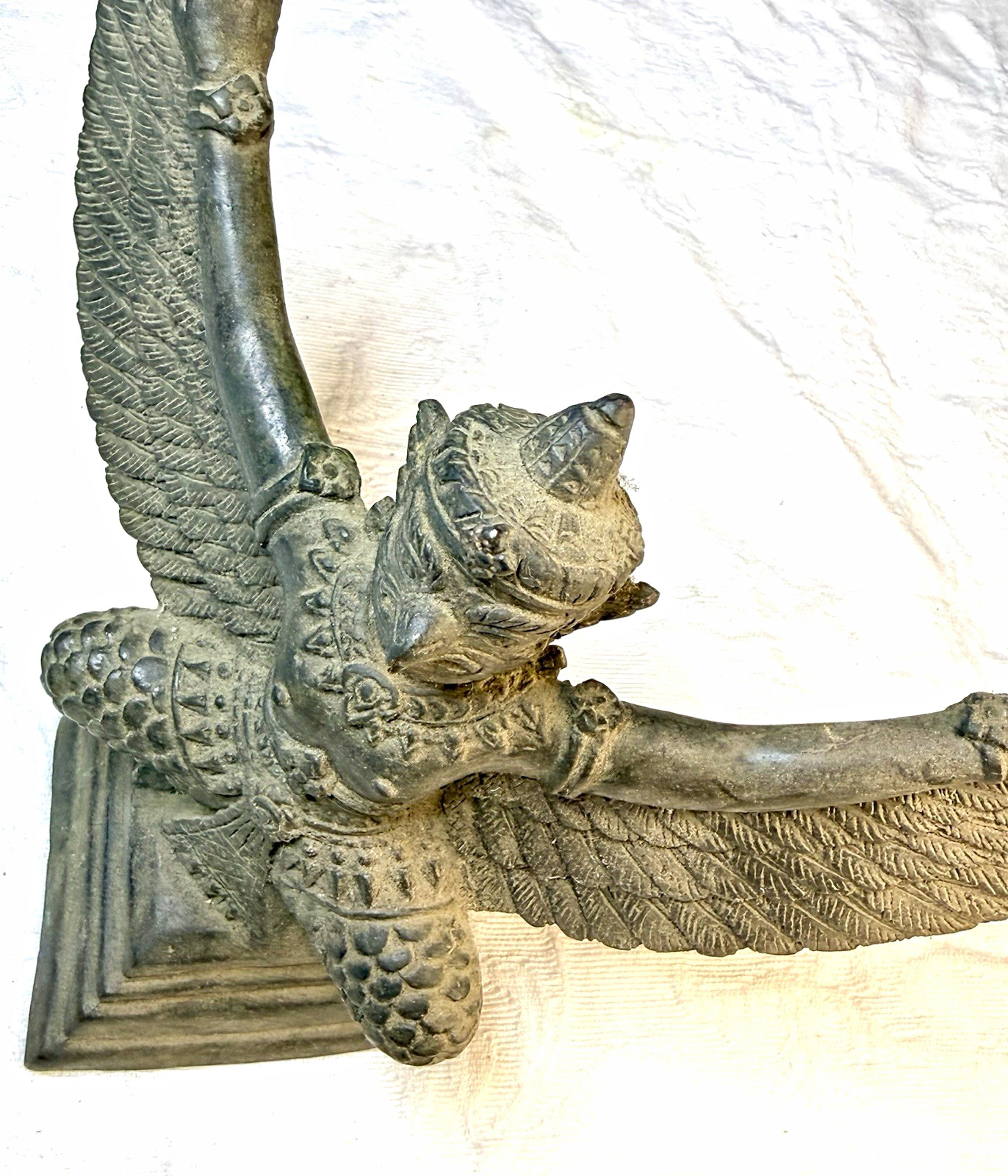 Vintage Thai Bronze Garuda Statue 9” - Lost Wax Cast Phra Krut Phraya