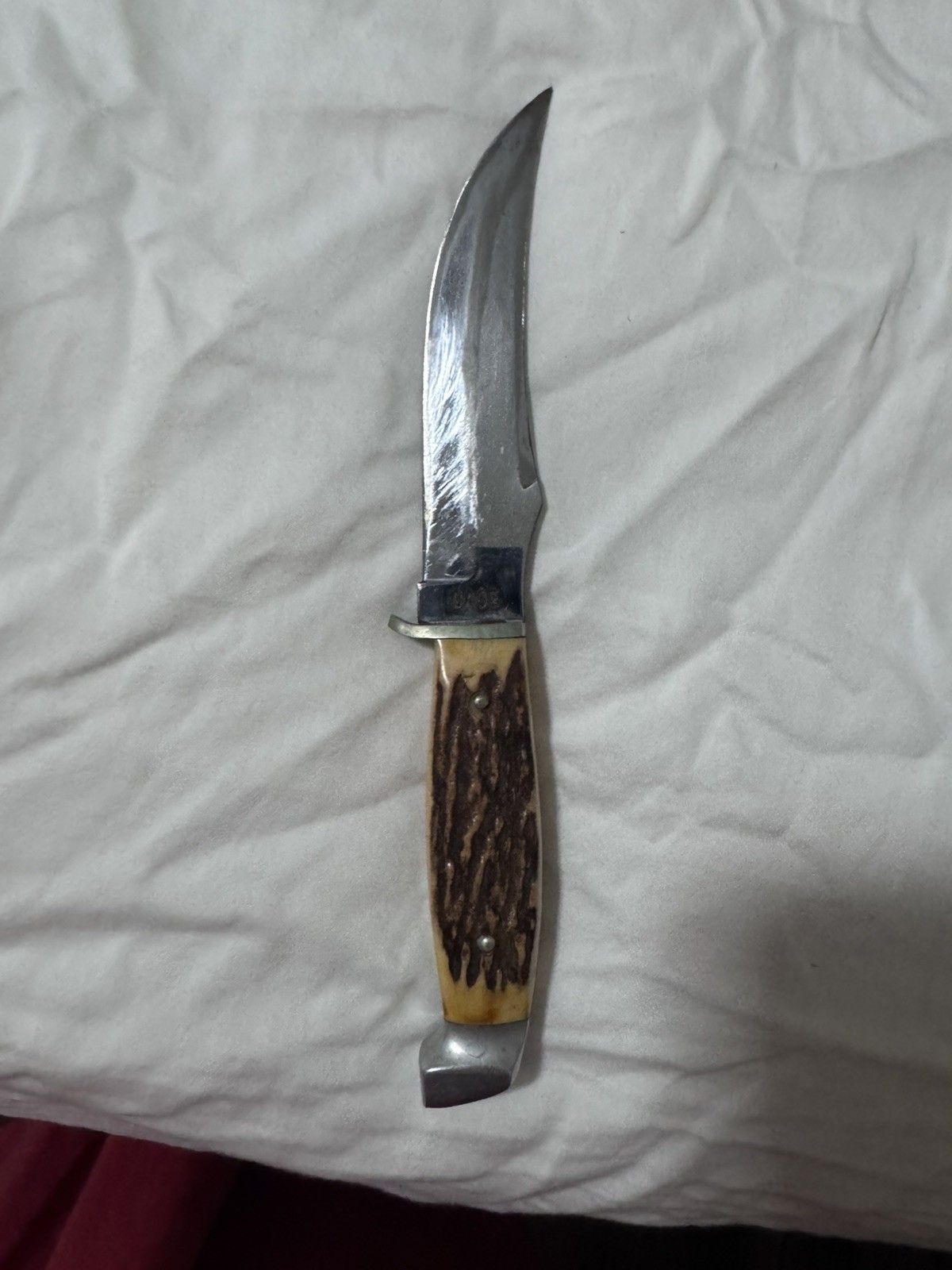 Vintage 1940-1964 Case Fixed Blade Bird/Trout Knife Stag/Antler w/leather sheath Vintage 1940-1964 Case Fixed Blade Bird/Trout Knife Stag/Antler w/leather sheath