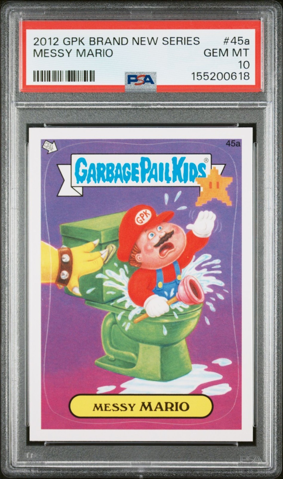 2012 Topps Garbage Pail Kids BNS1 MESSY MARIO 45a PSA 10 GEM Super Bros. NES SMB 2012 Topps Garbage Pail Kids BNS1 MESSY MARIO 45a PSA 10 GEM Super Bros. NES SMB