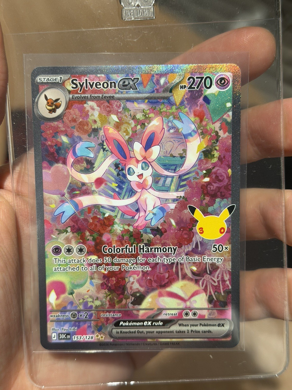 Pokemon Sylveon ex SIR 153/128 30th Anniversary NM Pokemon Sylveon ex SIR 153/128 30th Anniversary NM