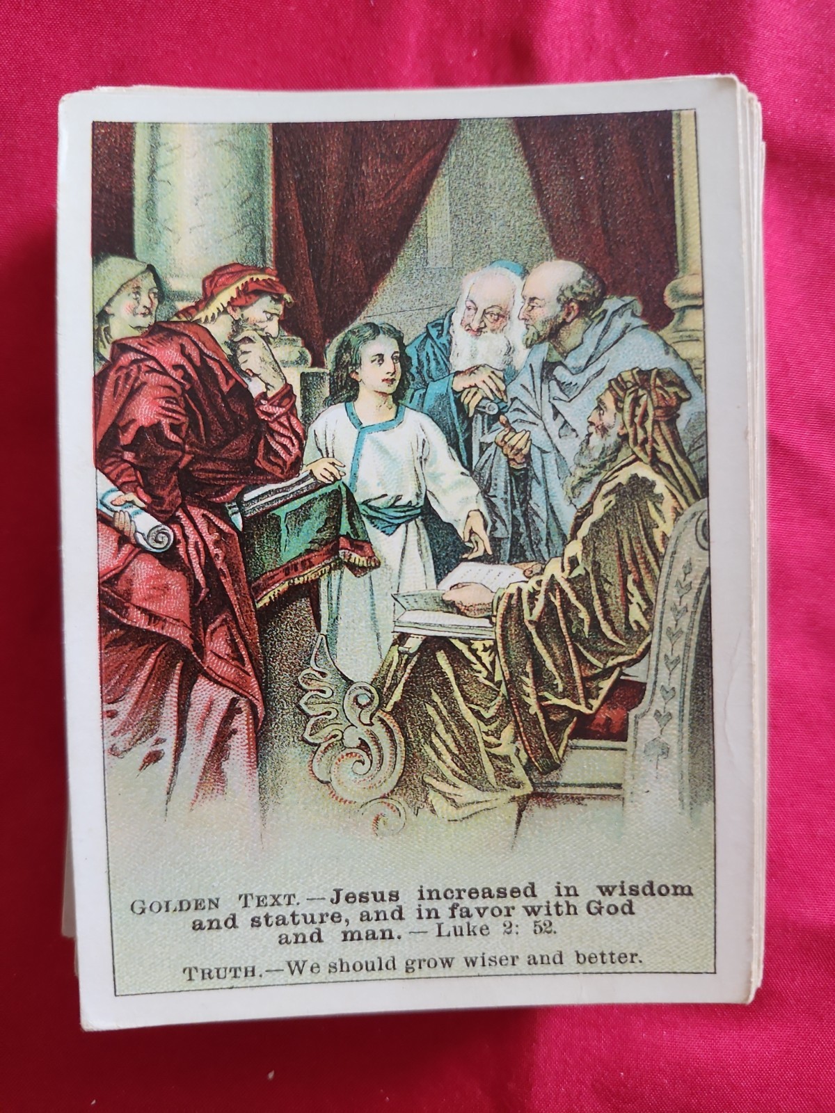 Vintage 1890's Sunday School Bible Lesson Picture Cards, 71 Total Cards