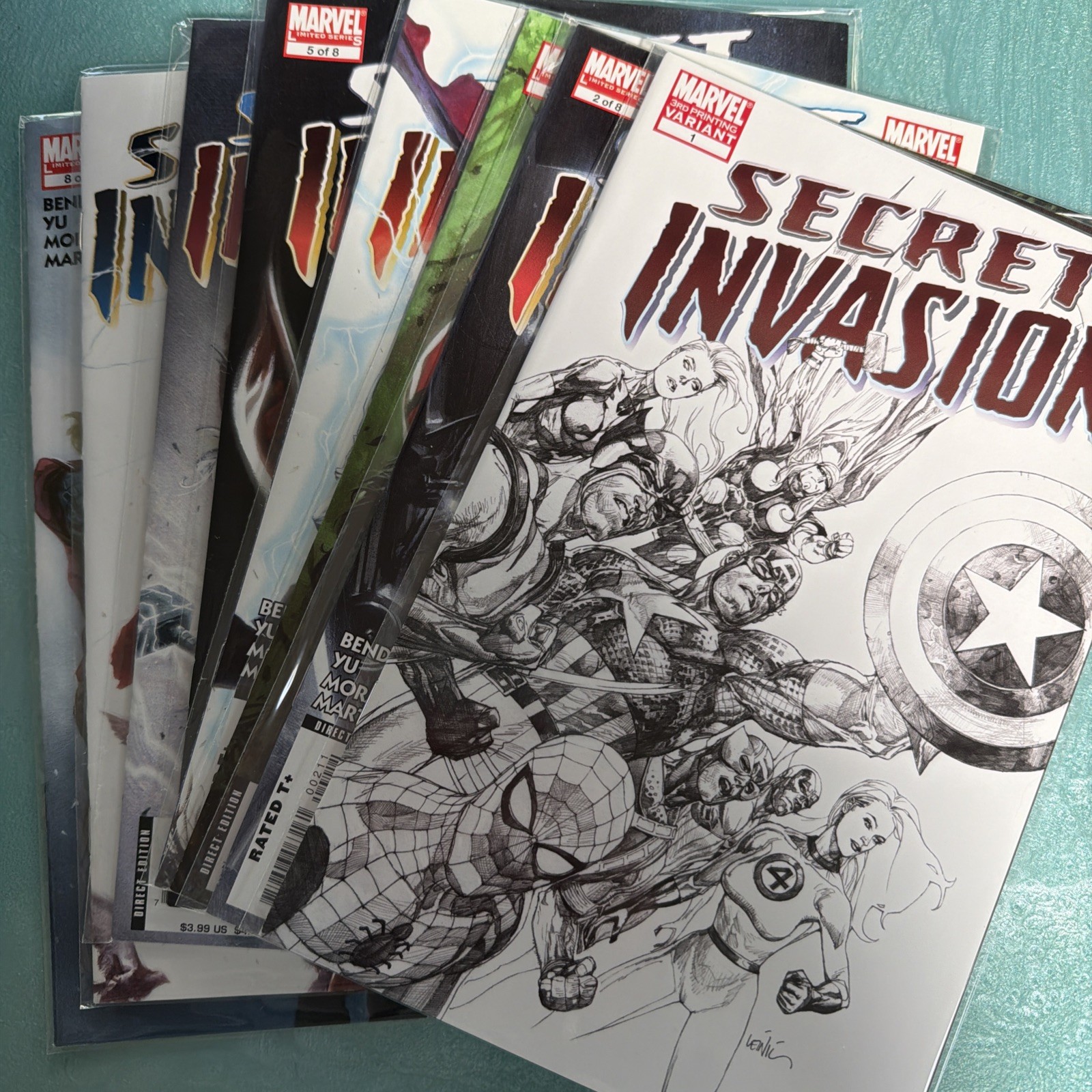 Marvel Comics 2008 Secret Invasion Series #1-8  #1 3rd Printing Sketch Variant