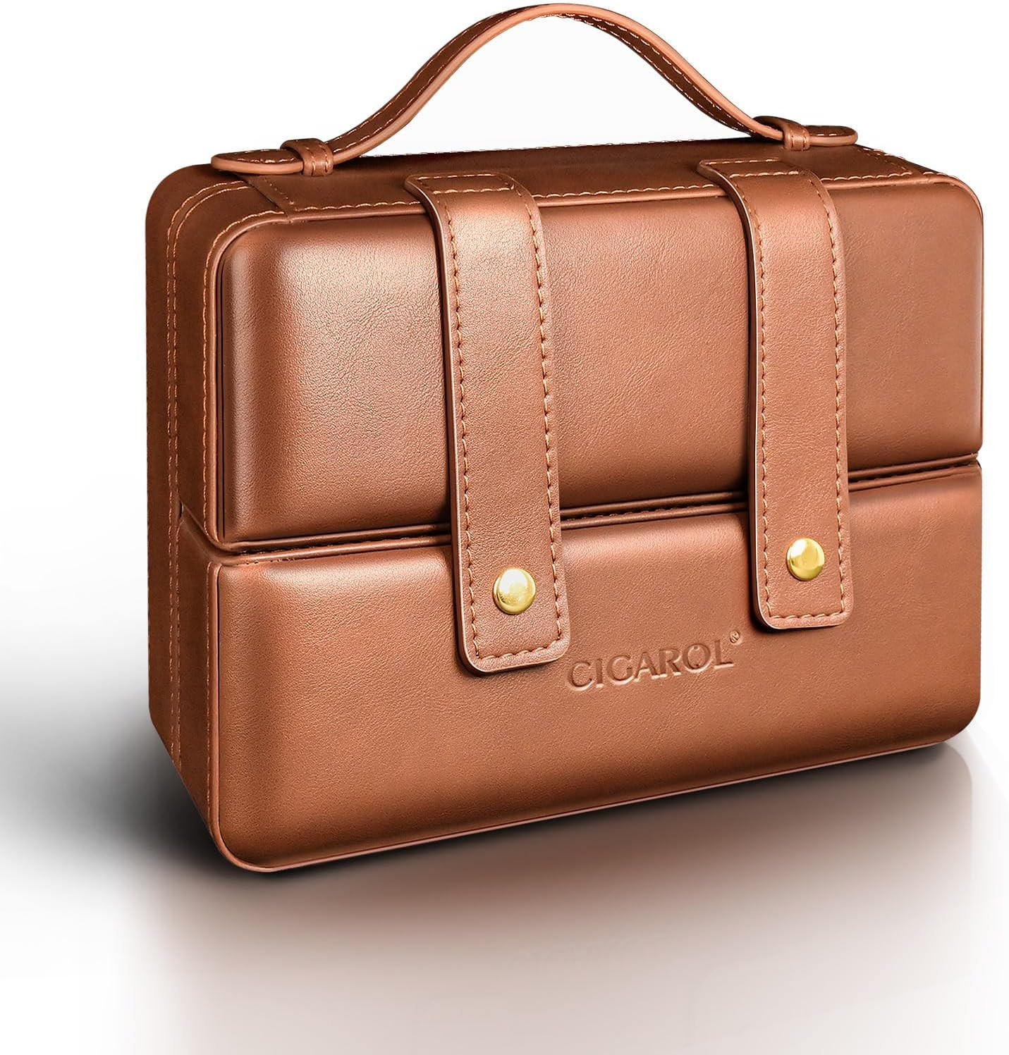 Luxury Portable Leather Cigar Humidor Case with Humidifier - Ideal Gift for Him Luxury Portable Leather Cigar Humidor Case with Humidifier - Ideal Gift for Him