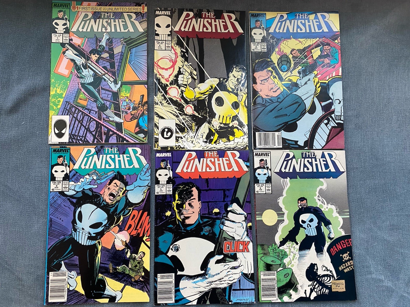 Punisher Vol 2 #1-6 VF/NM 1987 Marvel 1st Series & 1st Microchip Key Run