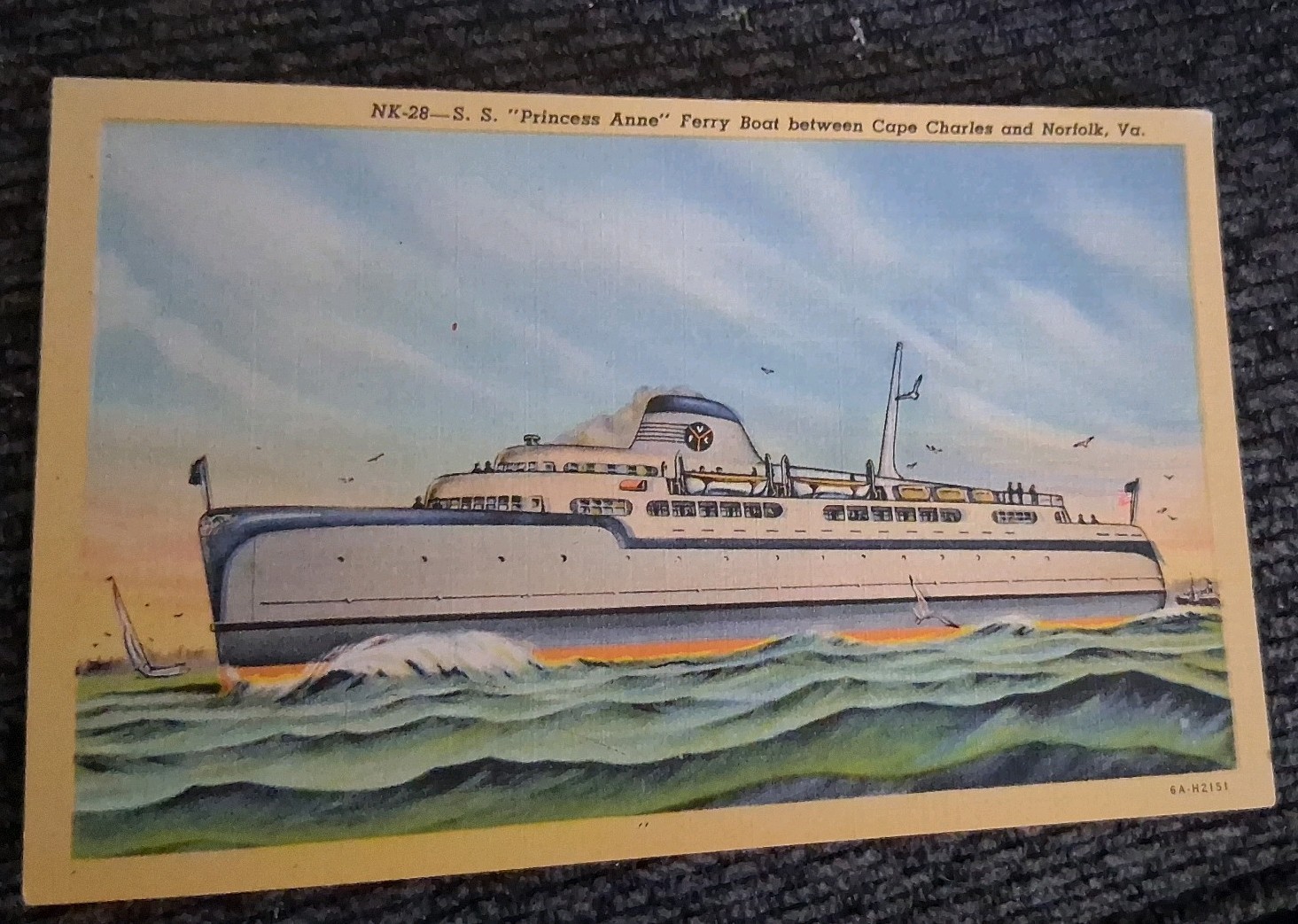 Ship S.S. Princess Anne Ferry Boat linen postcard Virginia Ship S.S. Princess Anne Ferry Boat linen postcard Virginia