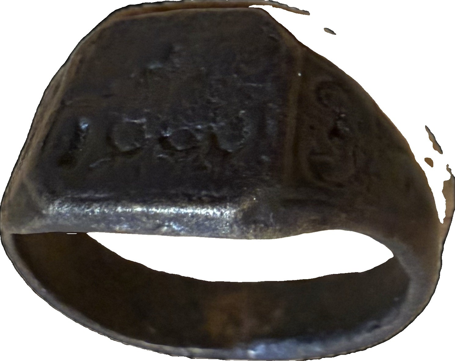 1908 Bronze Worlds Fair  Moment Ring Dog  / 1909  Former Yugoslavia