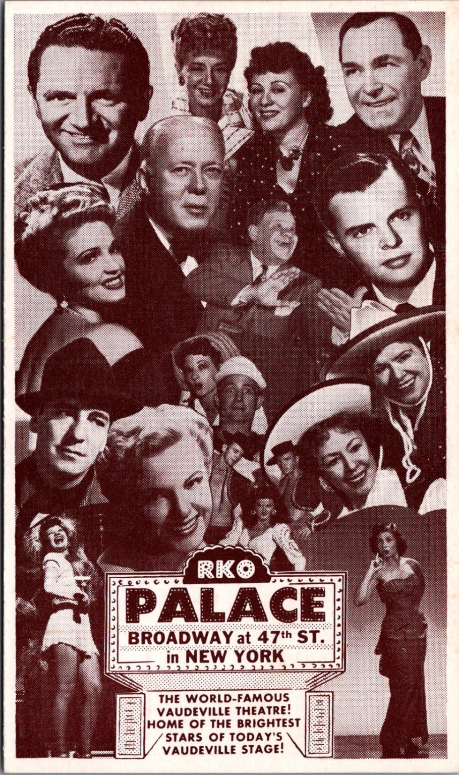 RKO Palace Theatre Broadway NYC Vaudeville Stars Photo Postcard 1930s-40s RKO Palace Theatre Broadway NYC Vaudeville Stars Photo Postcard 1930s-40s