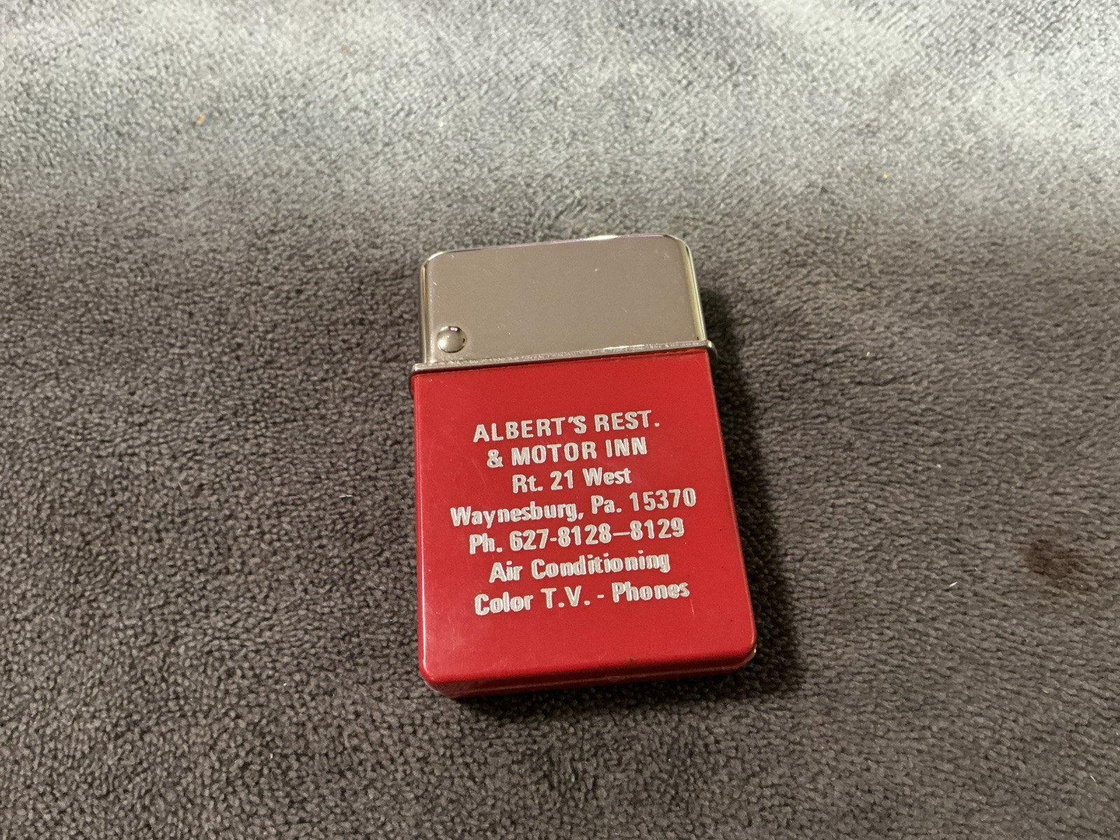 Vintage Bowers Lighter - Unfired - Albert’s Motor Inn Waynesburg PA
