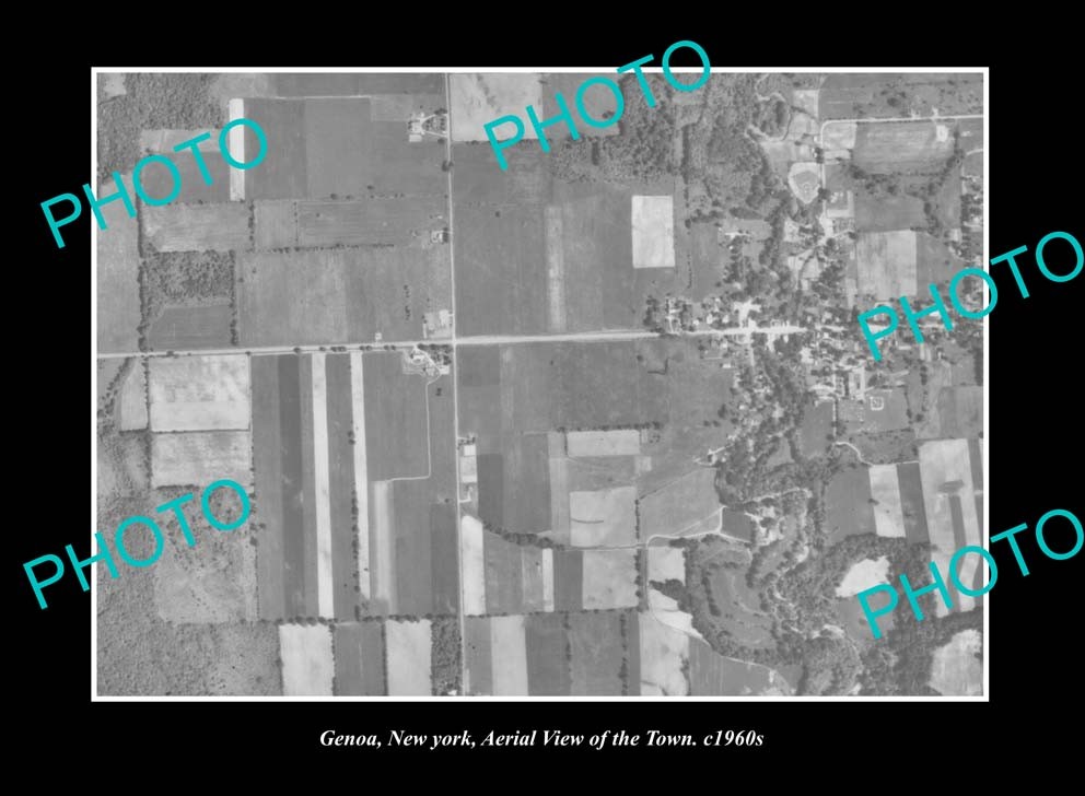 Genoa New York Aerial View Of The Town c1960S Old Large Historic Photo Genoa New York Aerial View Of The Town c1960S Old Large Historic Photo