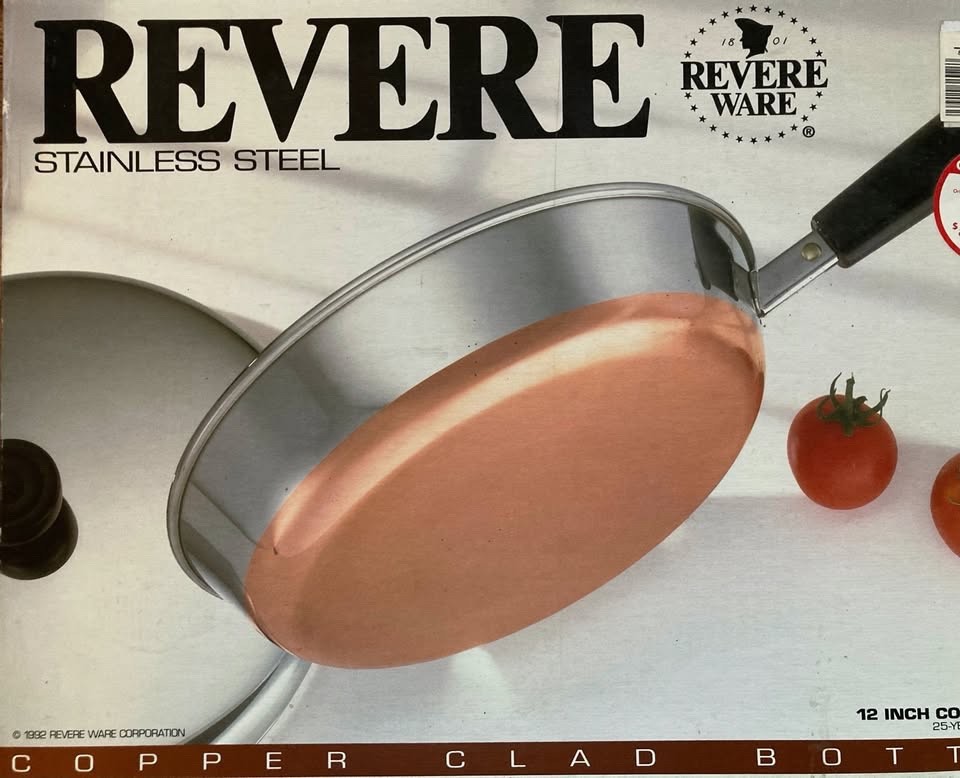 Vintage NOS, Revere Ware 12 Inch Skillet, New in Box, Made In USA, 3514527 Vintage NOS, Revere Ware 12 Inch Skillet, New in Box, Made In USA, 3514527