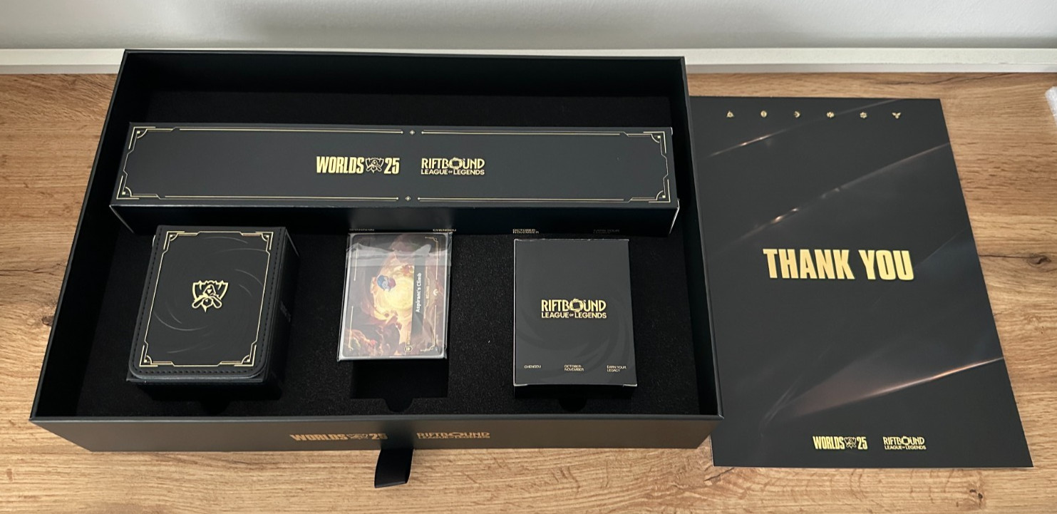 Riftbound Worlds Bundle 2025 ENGLISH OPENED BUT UNUSED Riftbound Worlds Bundle 2025 ENGLISH OPENED BUT UNUSED