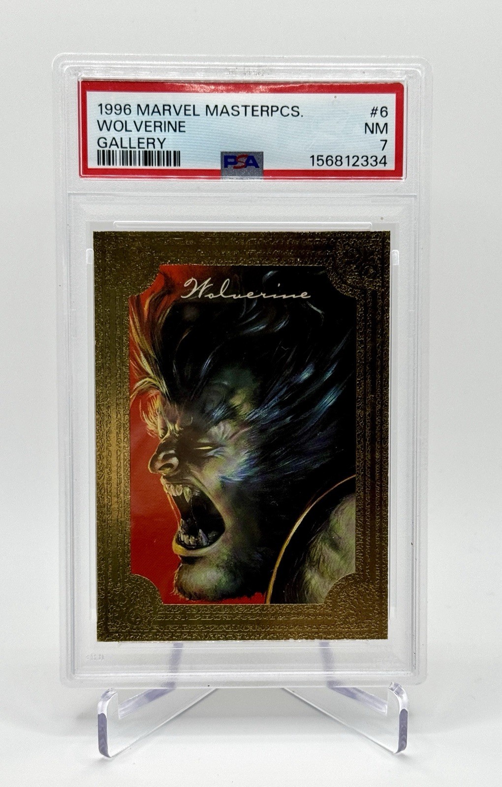 Wolverine 1996 Marvel Masterpiece Gallery Gold Frame PSA 7 #6 SSP X-MEN Wolverine 1996 Marvel Masterpiece Gallery Gold Frame PSA 7 #6 SSP X-MEN