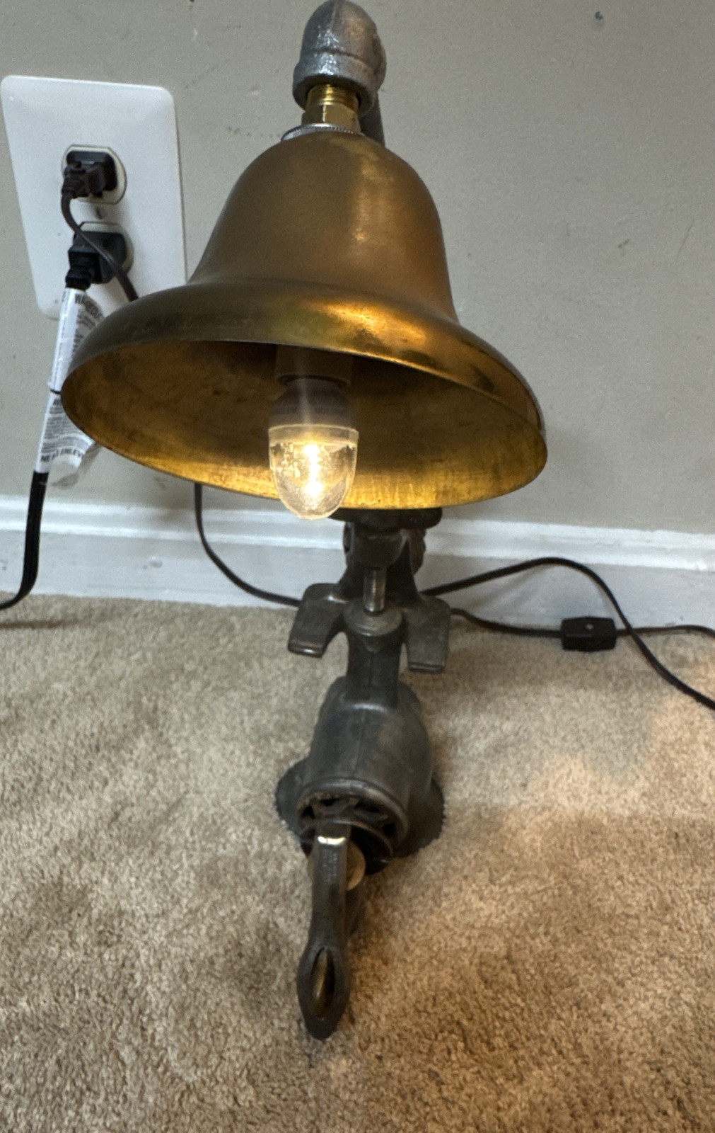 Steampunk Table Lamp Faucet Meat Grinder