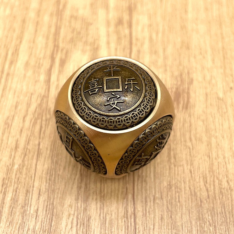 Chinese Lucky Dice Brass Coin Fortune Feng Shui Desk Ornament Collectible Gift Chinese Lucky Dice Brass Coin Fortune Feng Shui Desk Ornament Collectible Gift