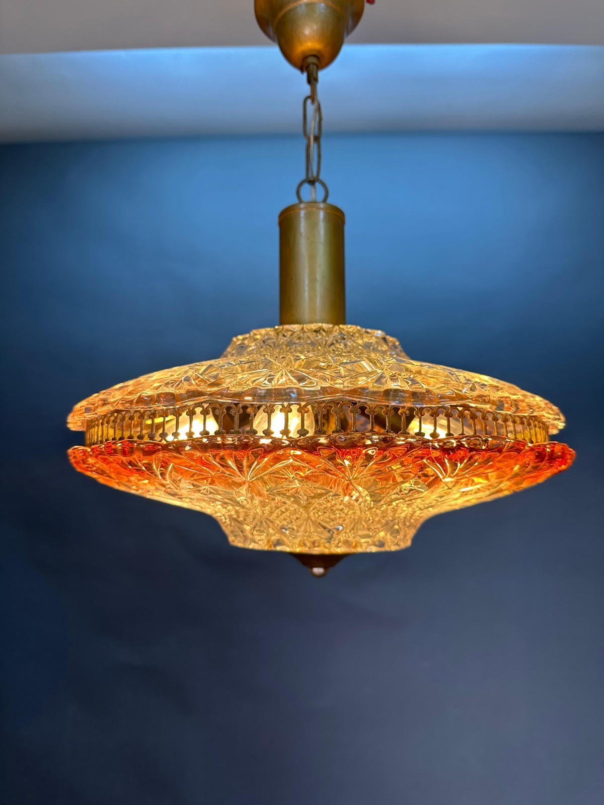 Vintage Carl Fagerlund Style Swedish Ruby Ceiling Suspension 4-Lights Lamp 1960s Vintage Carl Fagerlund Style Swedish Ruby Ceiling Suspension 4-Lights Lamp 1960s