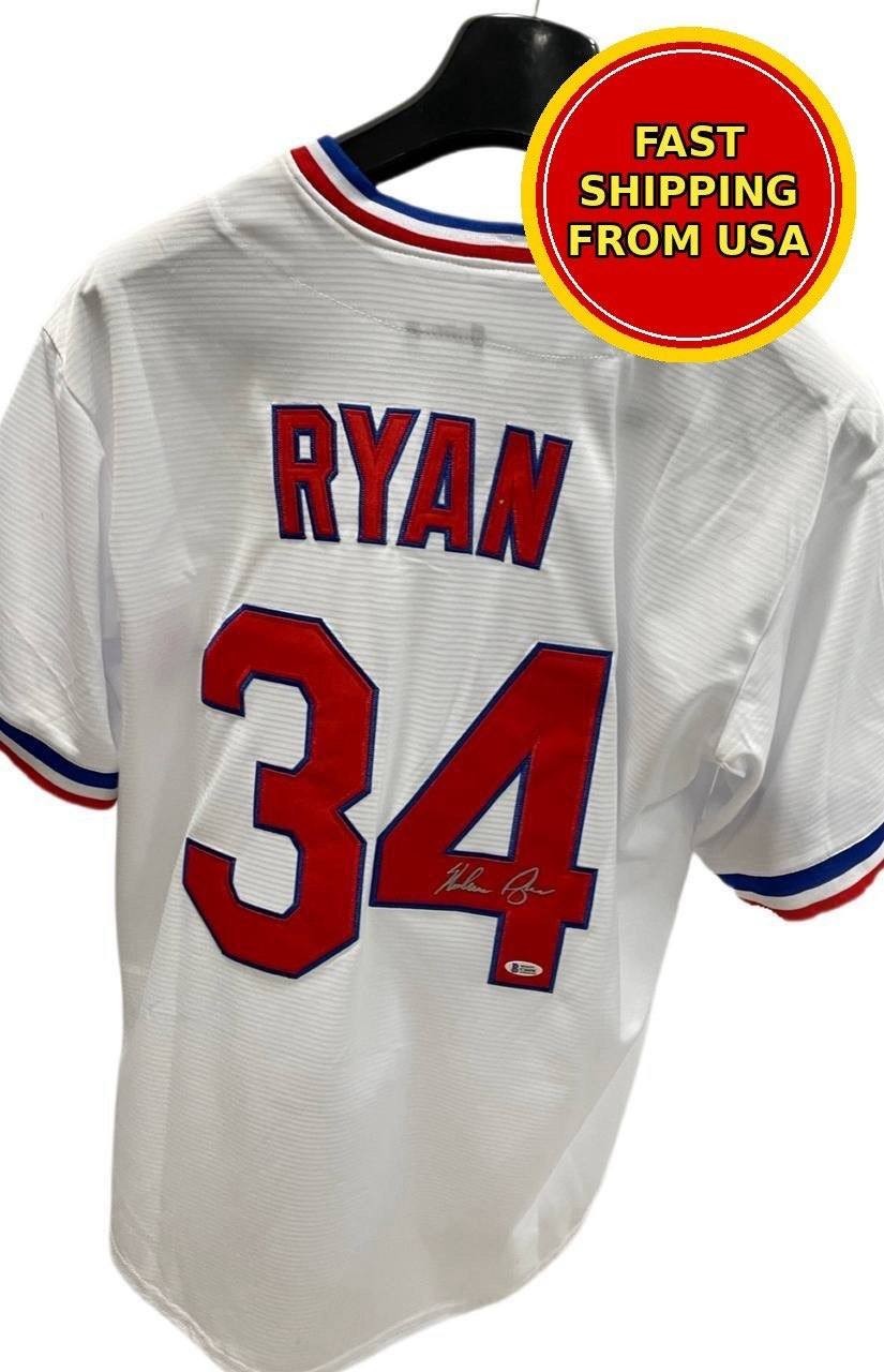 Nolan Ryan Autographed Texas Rangers #34 Jersey BAS Beckett Certified