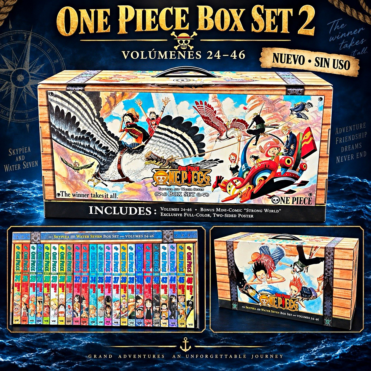 One Piece Box Set 2 Manga Volumes 24-46 Spanish Mixed Lot by Eiichiro Oda