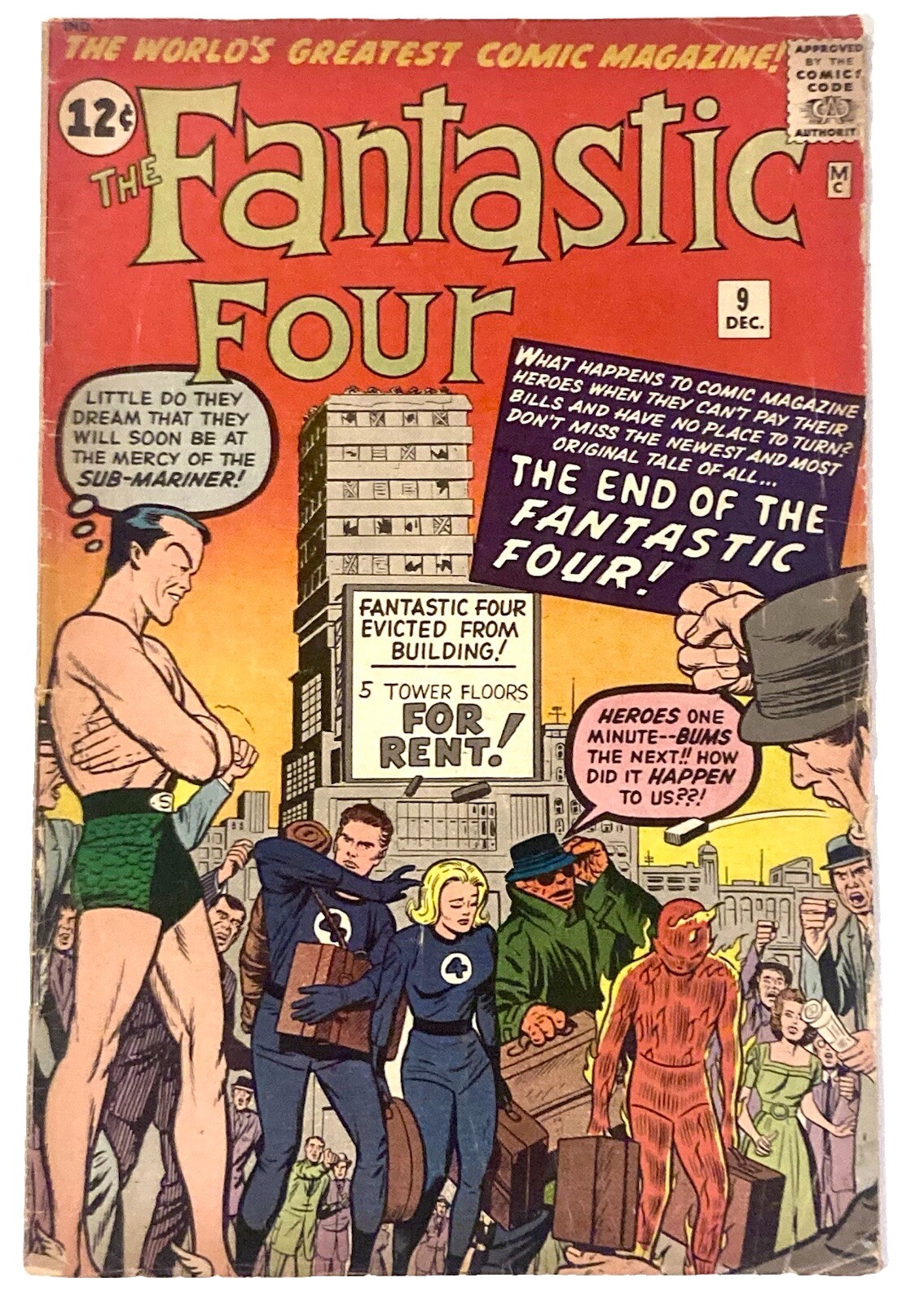 Fantastic Four #9 1962 5.5 F-🔑 3rd Sub-Mariner
