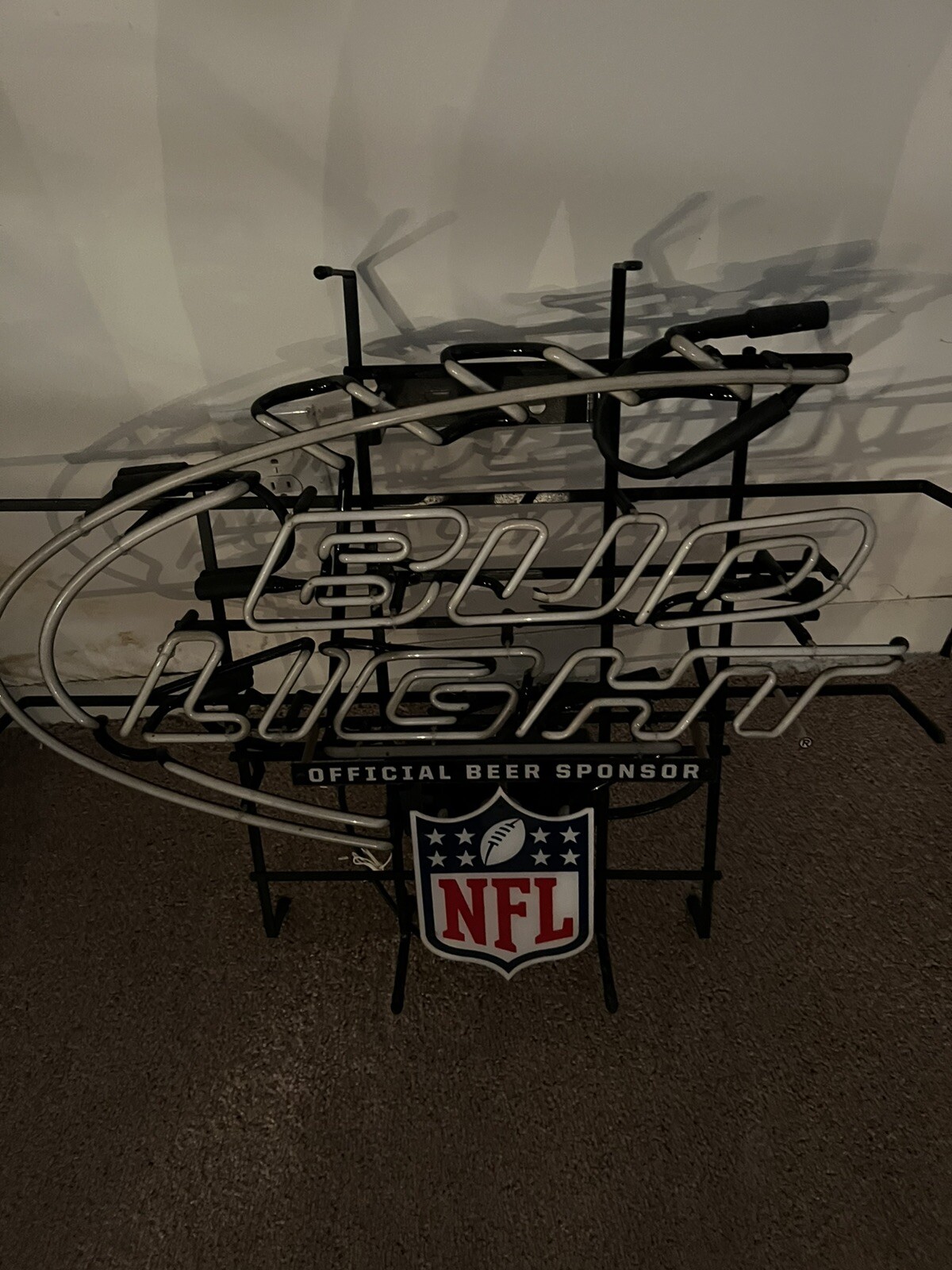 Bud Light Beer Official Beer Sponsor NFL Neon Sign - Vintage 2000s