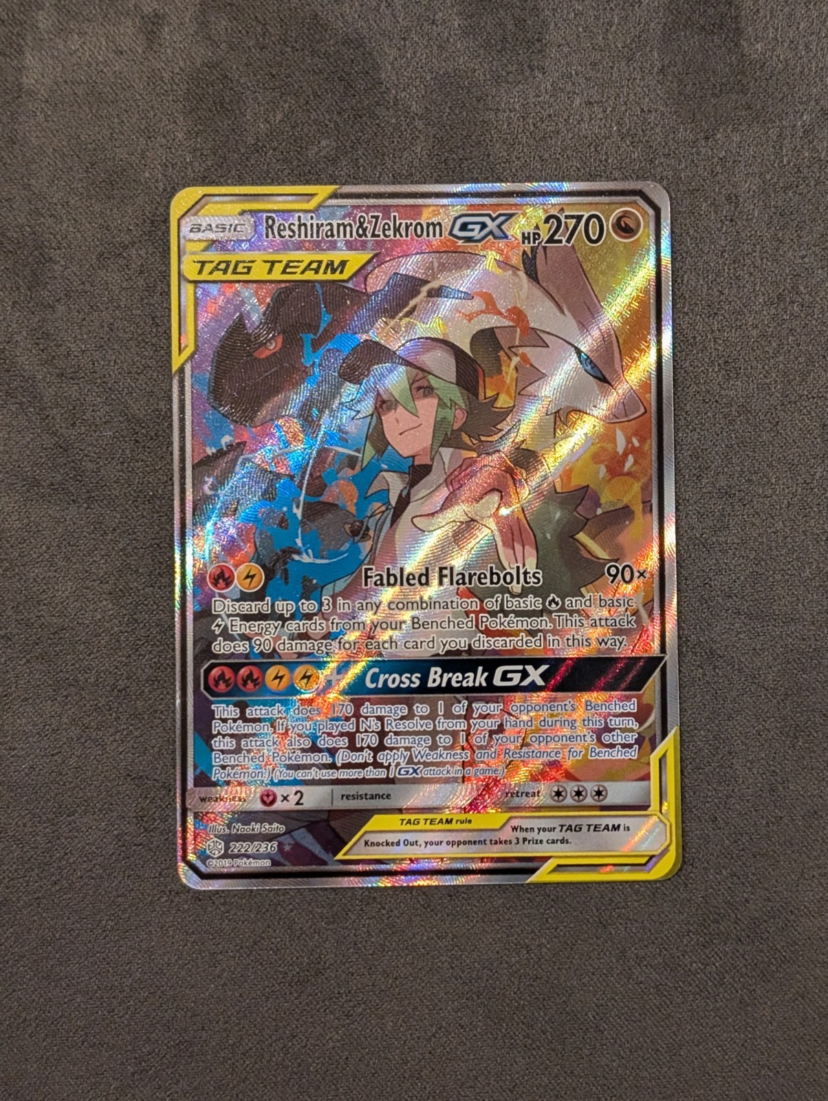 Reshiram and Zekrom GX 222/236 Tag Team Pokémon TCG