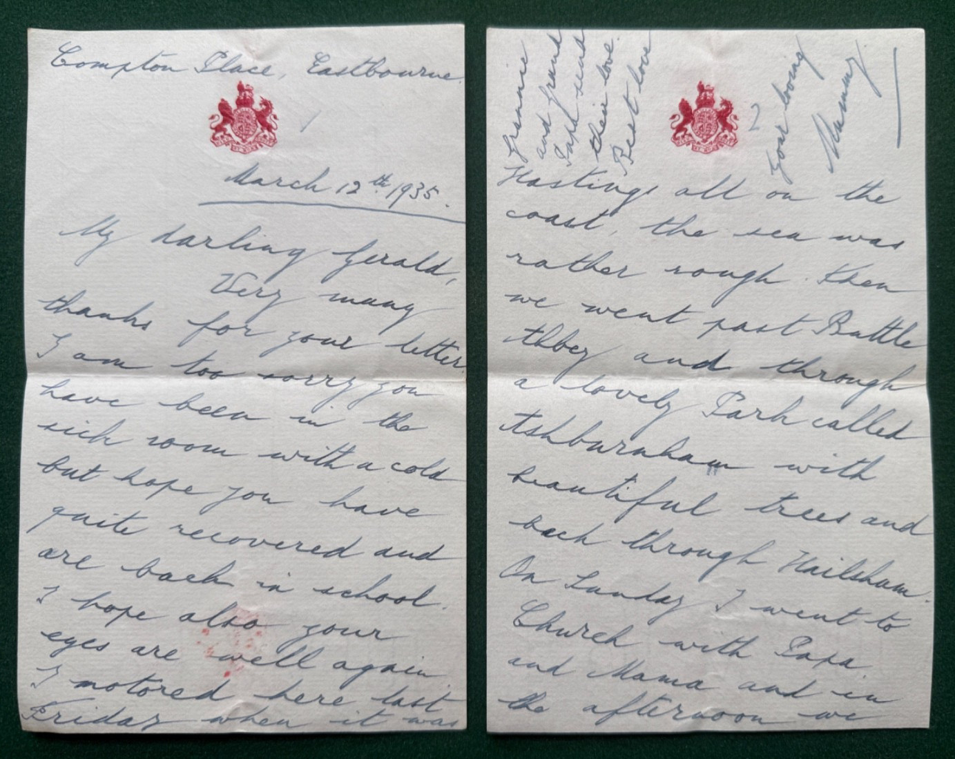 Antique Royal Signed Letter Mummy Mary Princess Royal to Son Lascelles Compton Antique Royal Signed Letter Mummy Mary Princess Royal to Son Lascelles Compton