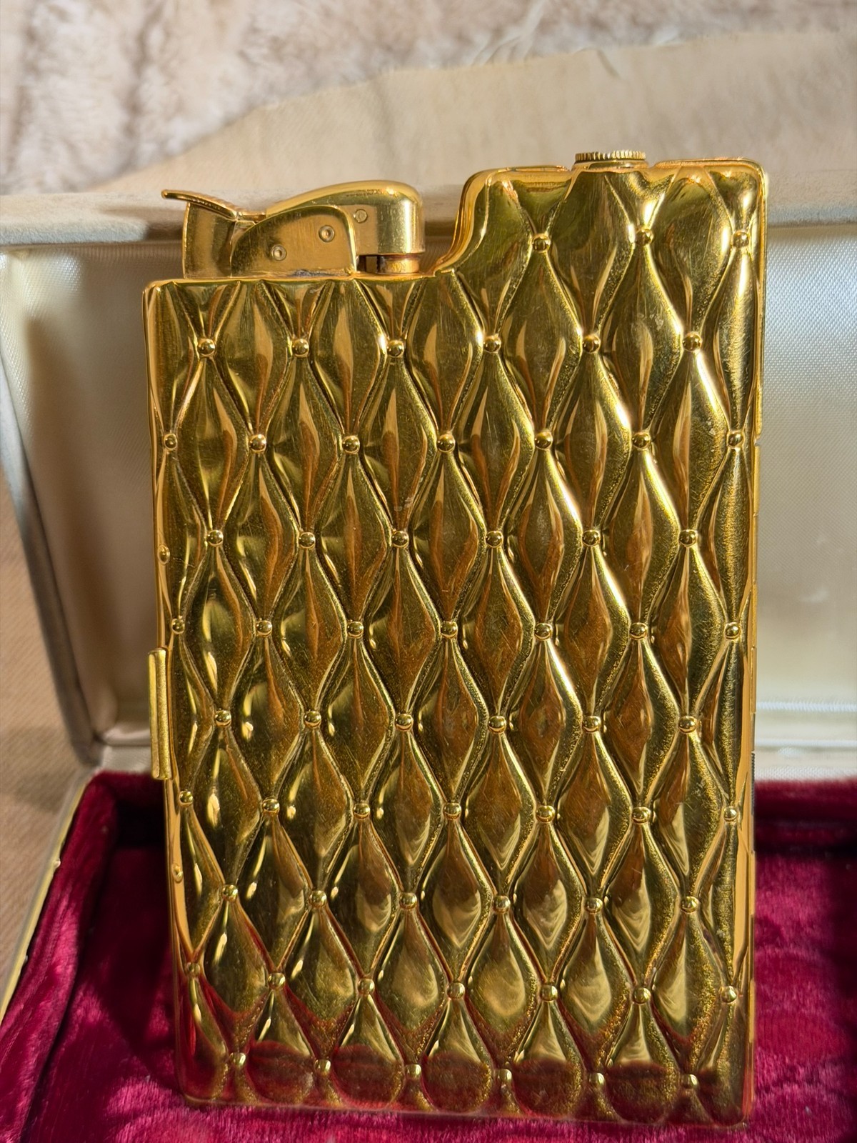 Vintage Evans Gold Tone Cigarette Lighter & Case w/ Orig. Velvet Lined Box Vintage Evans Gold Tone Cigarette Lighter & Case w/ Orig. Velvet Lined Box