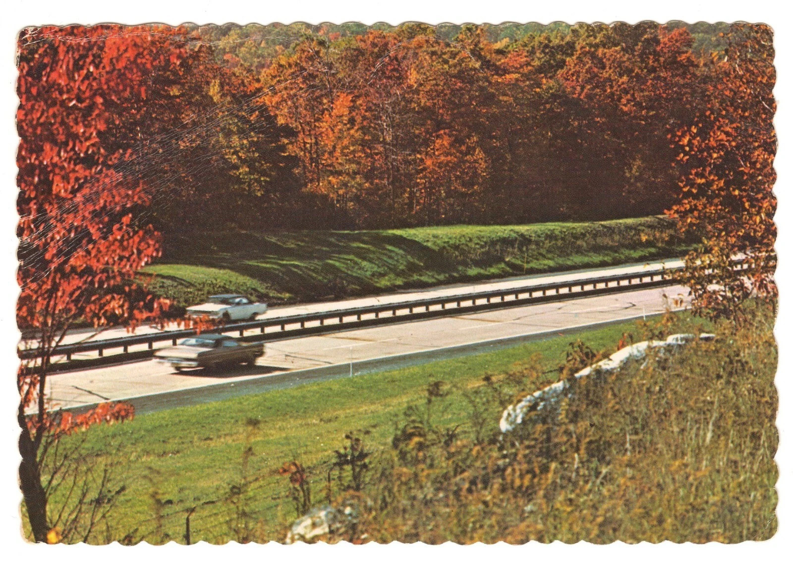 Pennsylvania Turnpike Autumn Scenic Highway Postcard