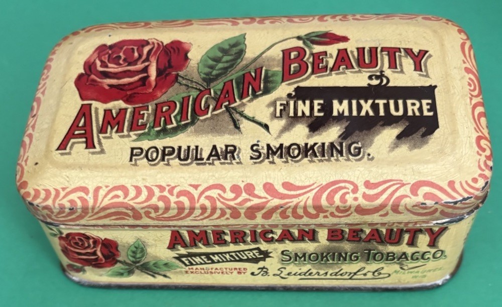 Vintage Early 1900\'s American Beauty Tobacco Tin by B. Leidersdorf Co. Wisconsin