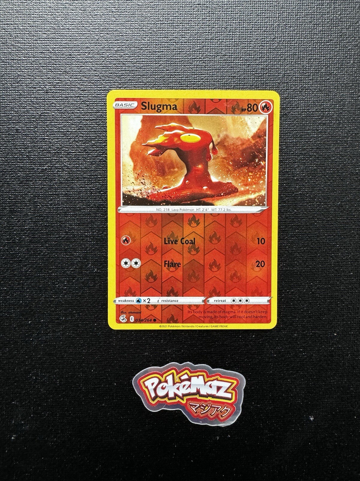 Slugma 034/264 - Pokemon Card SWSH Fusion Strike Reverse HOLO FOIL Slugma 034/264 - Pokemon Card SWSH Fusion Strike Reverse HOLO FOIL