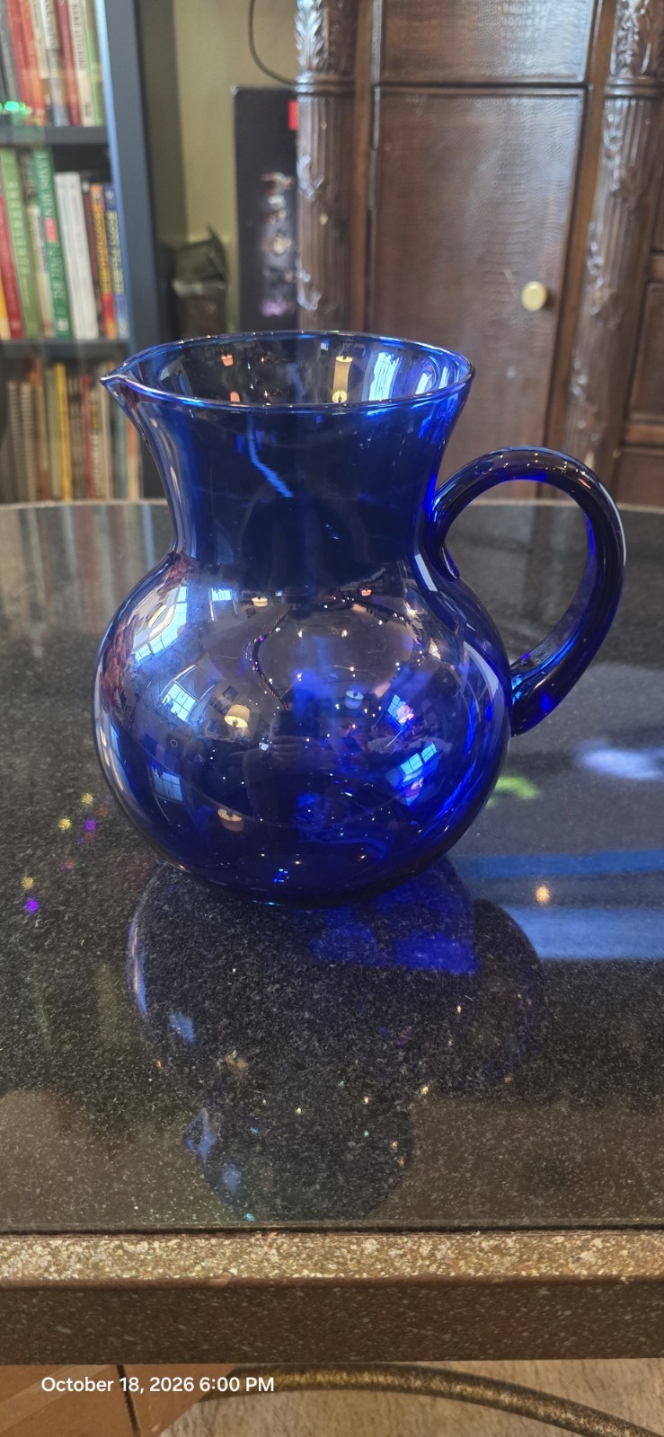 Vintage Cobalt Blue Pitcher 7