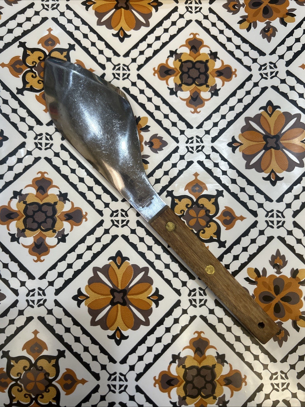 Vtg Vernco Cake Pie Slicer Ice Cream Spoon Scoop Stainless w/ Wood Handle Japan