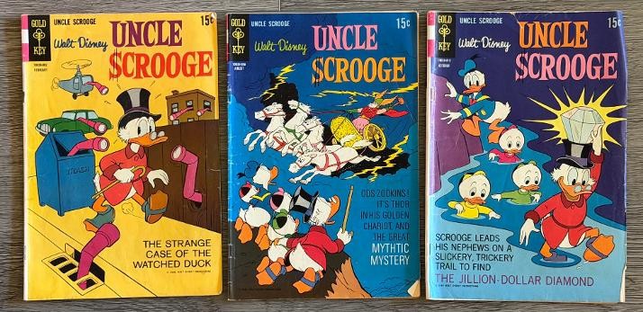 Uncle Scrooge Gold Key Lot #77 #79 #82 1968-69 Disney Vintage Comics Carl Barks