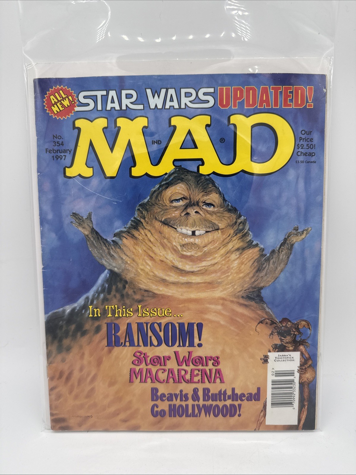 Vintage Mad Magazine No. 354 February 1997 ~ Star Wars Jabba - Bagged & Boarded Vintage Mad Magazine No. 354 February 1997 ~ Star Wars Jabba - Bagged & Boarded