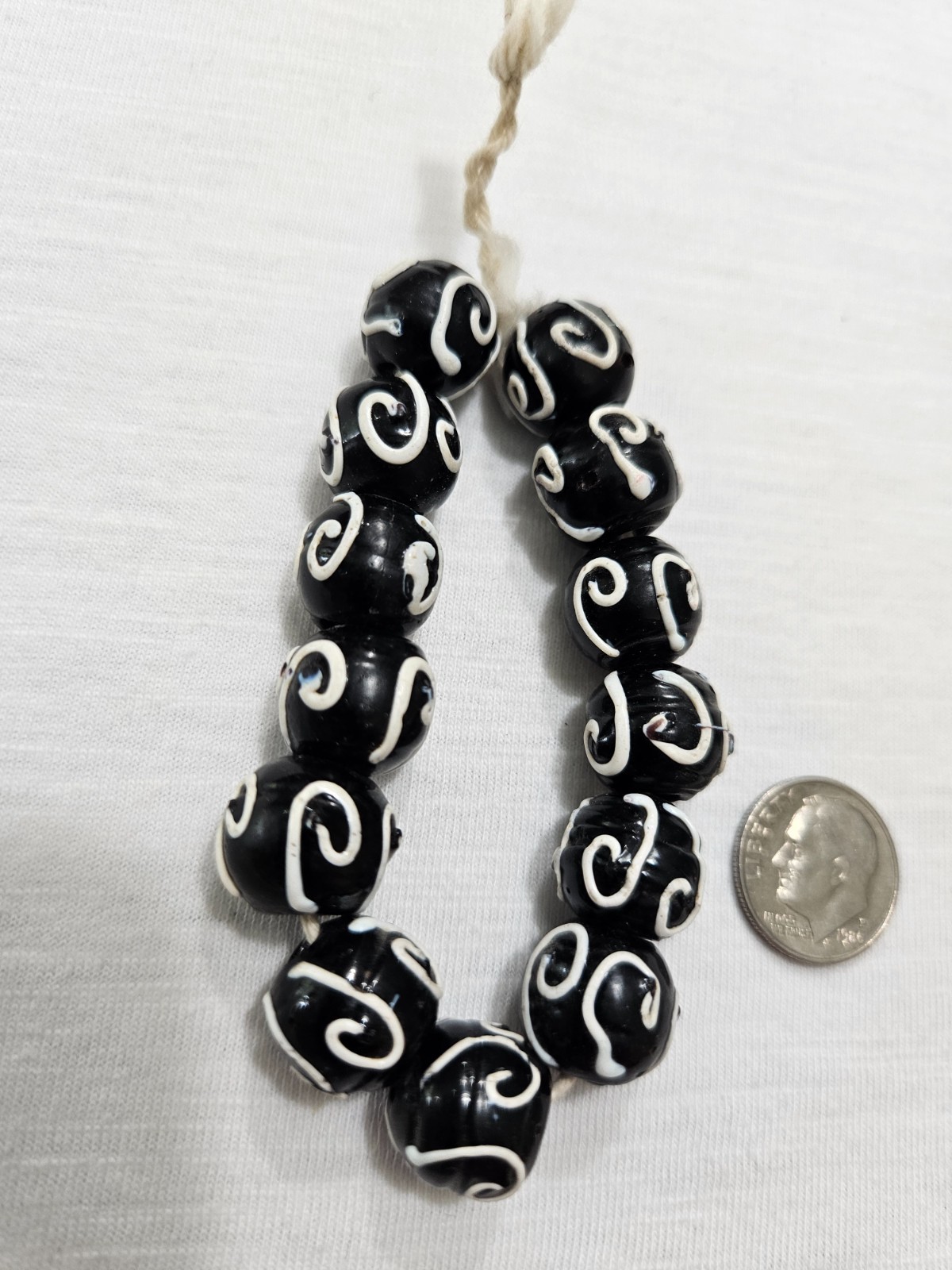 Antique Zen Venetian Trade Beads 13pc 13-15mm 1800s Italian Glass Beads