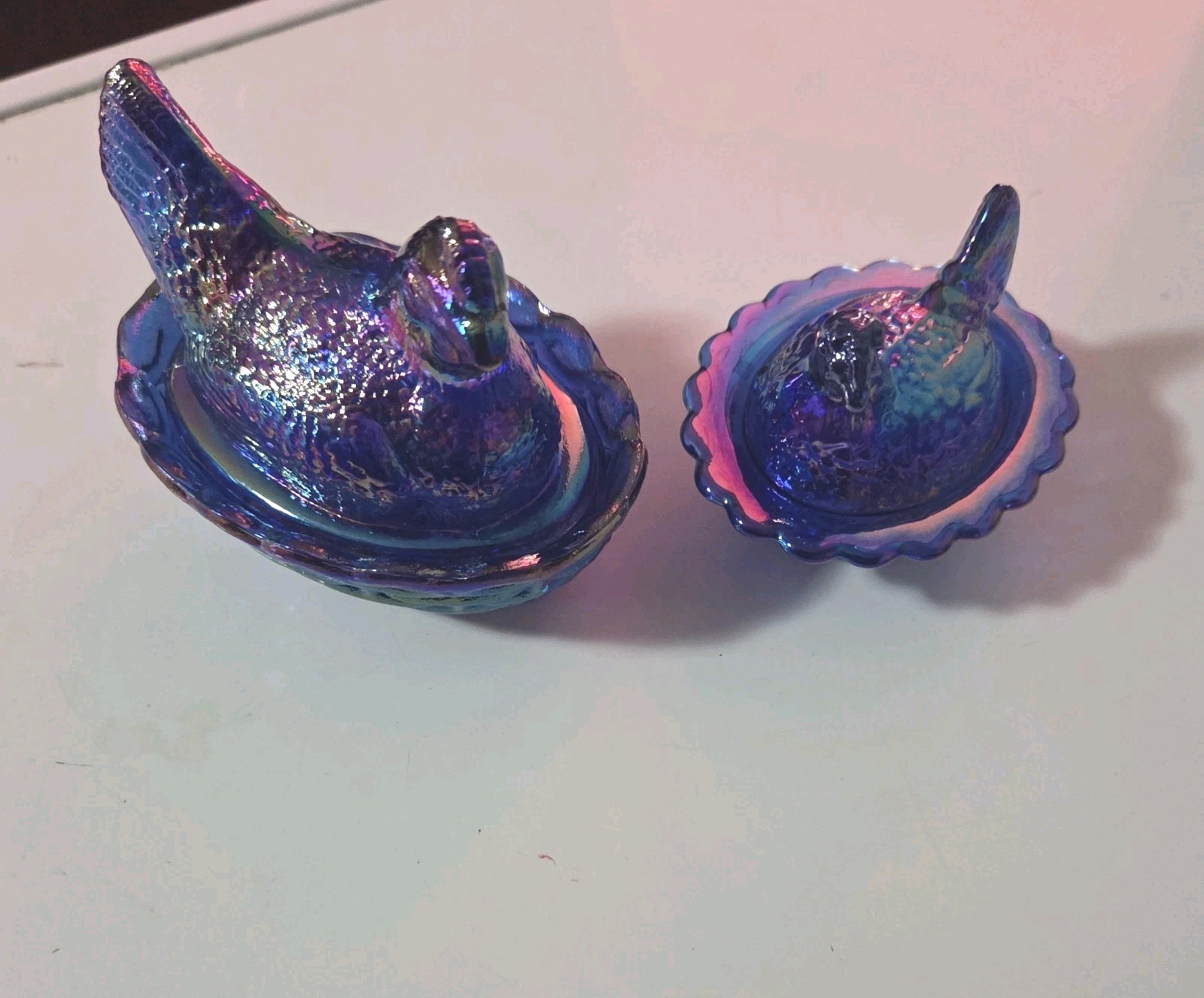 Mosser Carnival Cobalt Glass Hen on Nest Cellar 4 Mosser Carnival Cobalt Glass Hen on Nest Cellar 4