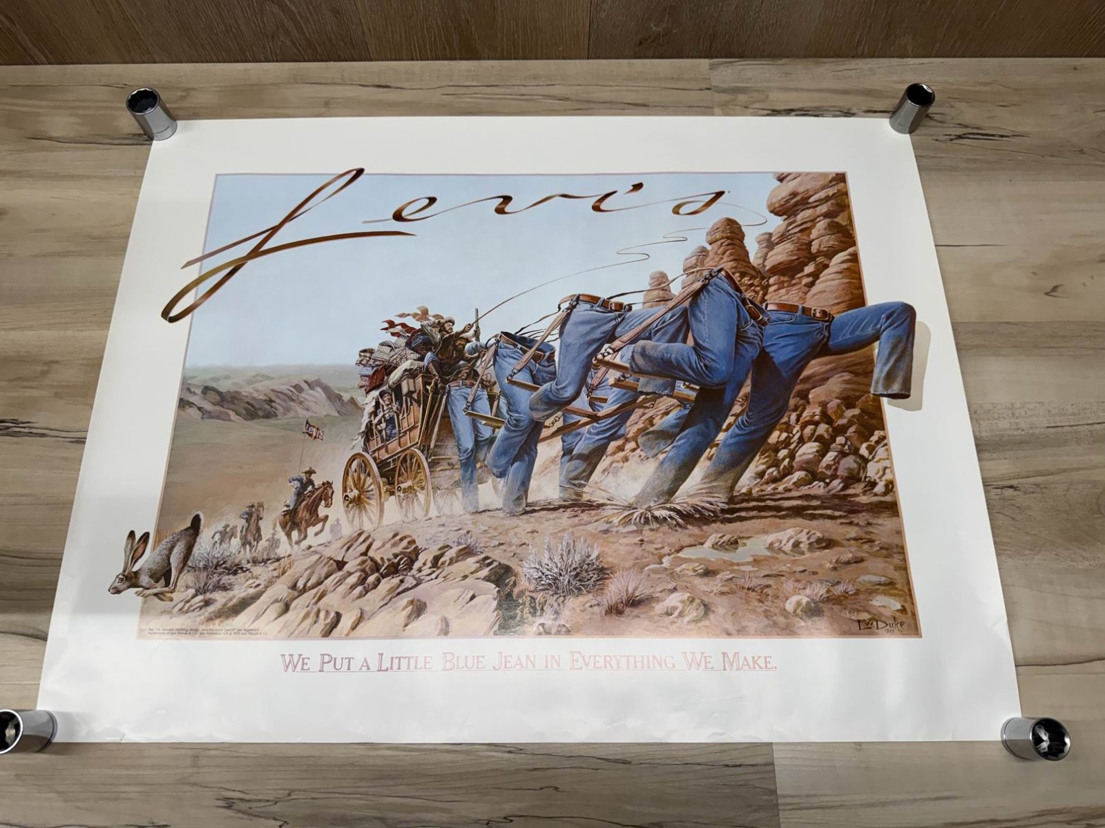 1979 Levi Strauss & Co. / Levi's Stage Coach Blue Jeans Store Advertising Poster