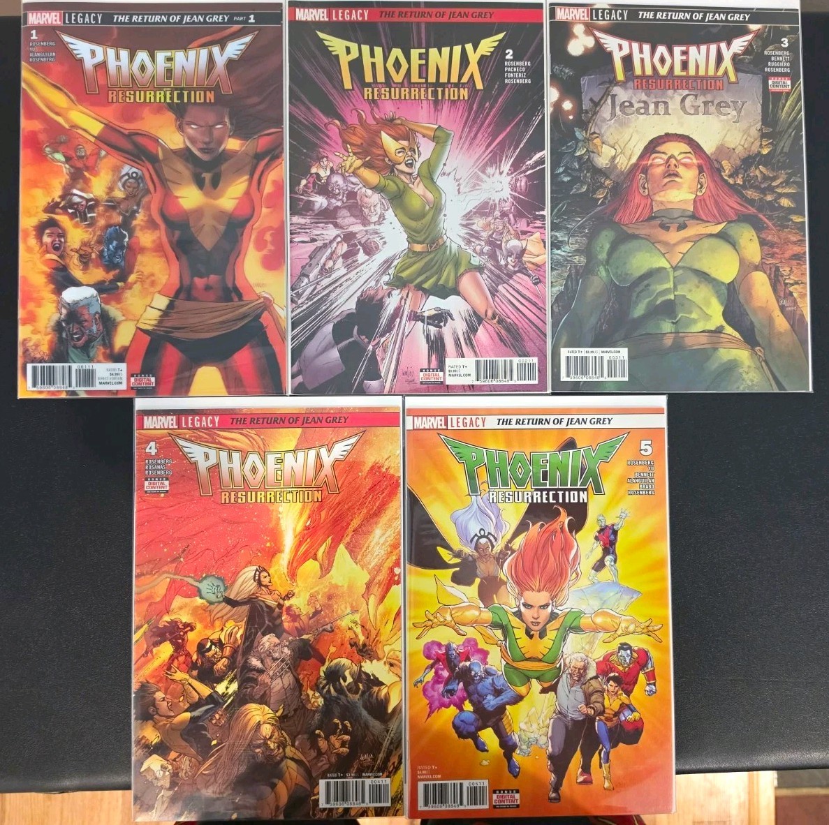 PHOENIX JEAN GREY 14 COMIC LOT Phoenix Resurrection #1-5 + True Believers X-Men