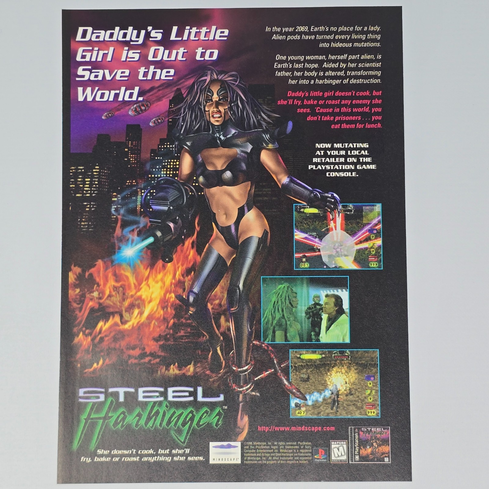 Steel Harbinger PlayStation 1 PS1 Daddy\'s Little Girl Print Ad/Poster Promo Art
