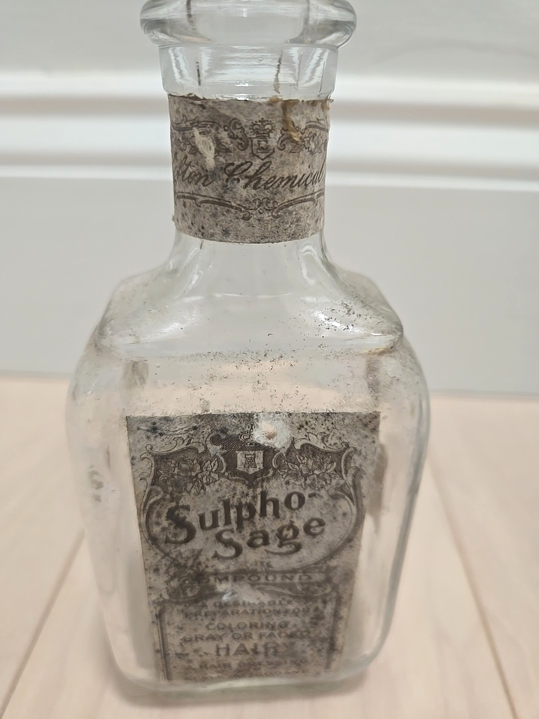 Early 20th Century Sago Sage & Sulphur Hair & Scalp Remedy Bottle Empty