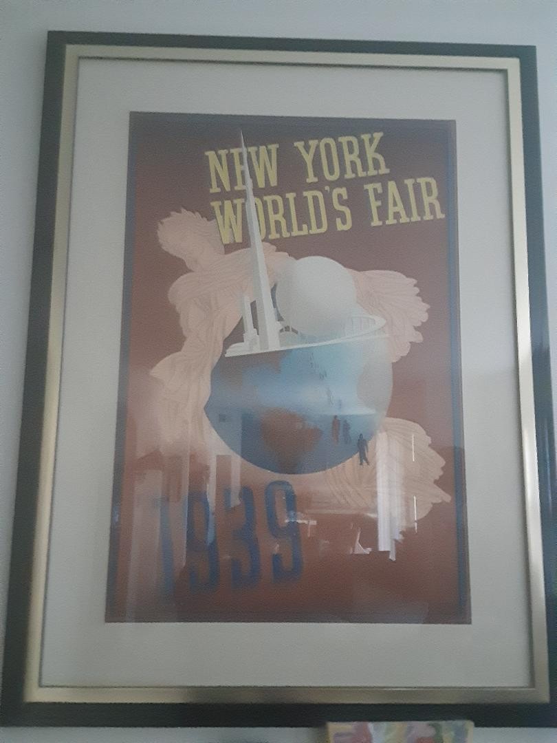 RARE ORIGINAL 1939 NEW YORK WORLDS FAIR POSTER JOHN ATHERTON 40” x 30” FRAMED RARE ORIGINAL 1939 NEW YORK WORLDS FAIR POSTER JOHN ATHERTON 40” x 30” FRAMED