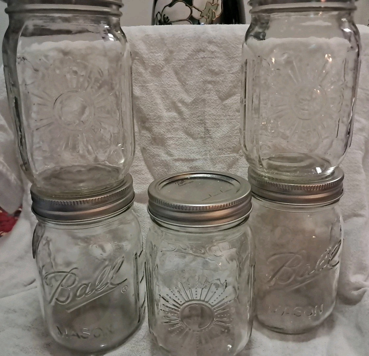 BALL Mason Keepsake Series Limited Edition Sunshine Mason Canning PINT 5 Jars BALL Mason Keepsake Series Limited Edition Sunshine Mason Canning PINT 5 Jars