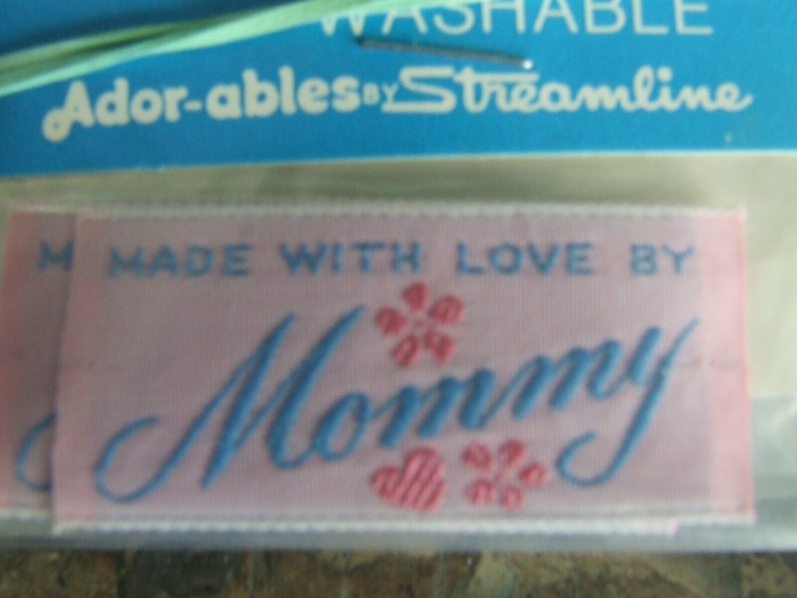 Vintage Woven Sew In Labels Made With Love By Mommy NIP By Streamline Ind.